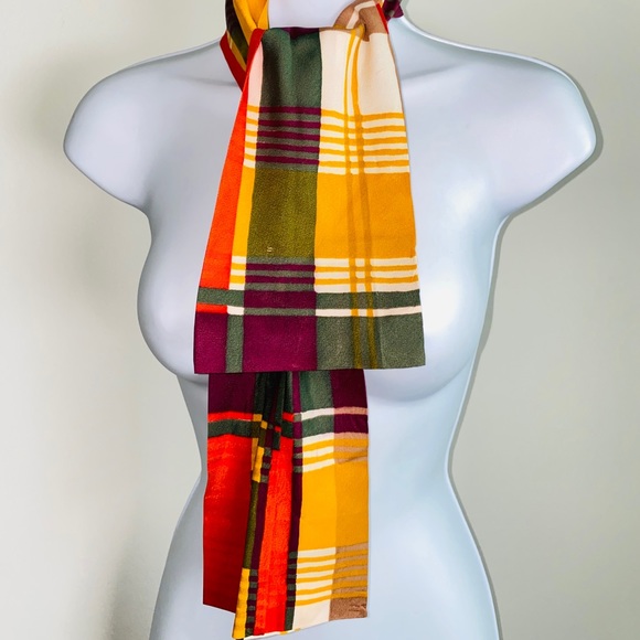 Beautiful Unisex Vintage Plaid Sash Style Scarf - Picture 9 of 9